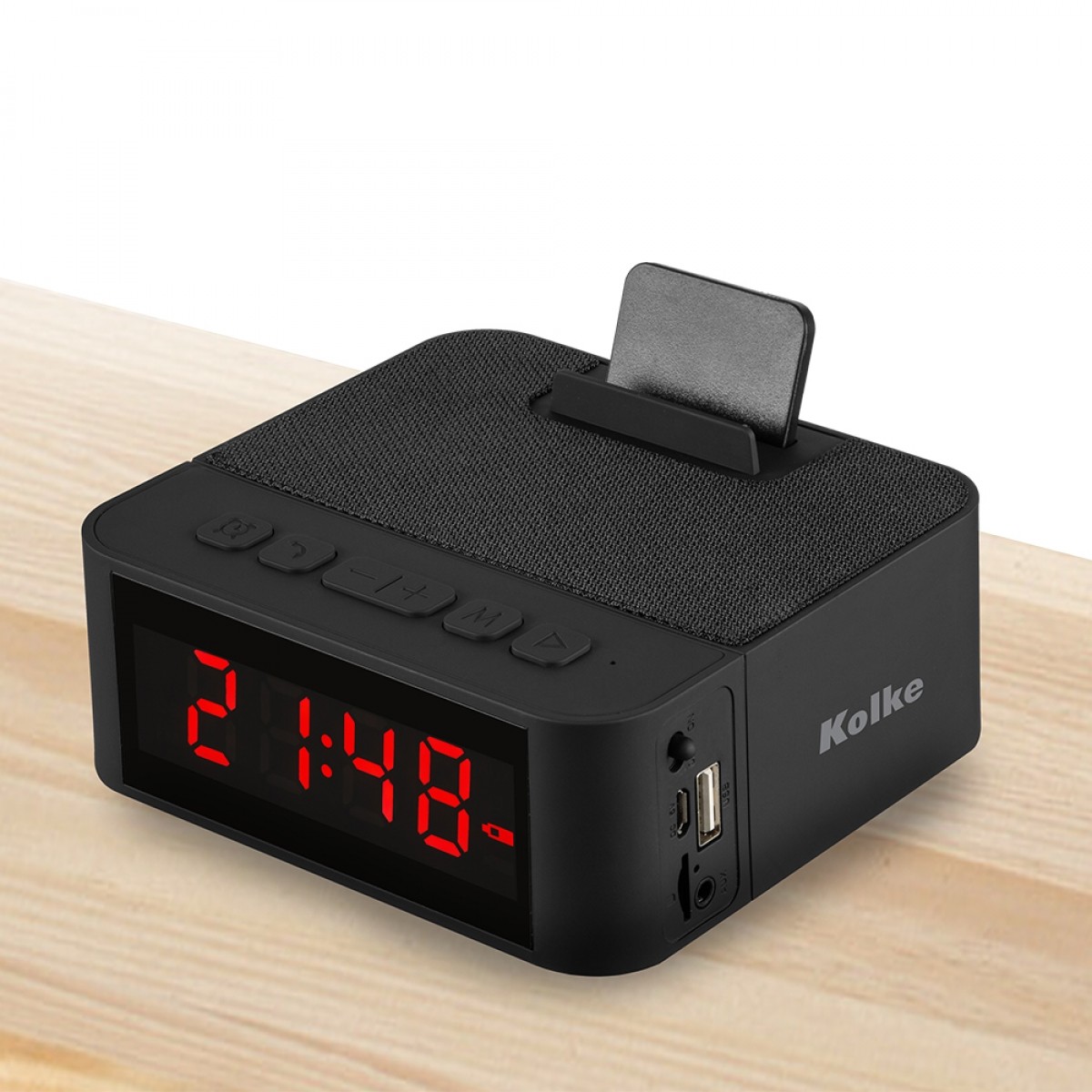 Radio reloj bluetooth despertador alarma inalámbrico recargable
